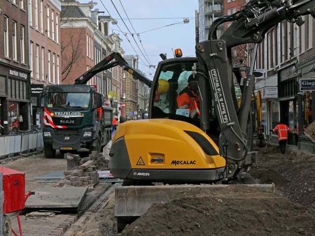 wegwerkzaamheden in de stad